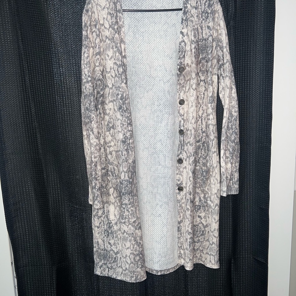 Long Snake Print Cardigan
